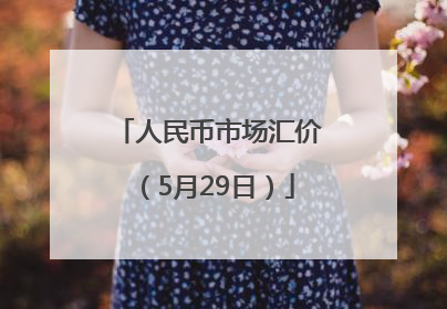 人民币市场汇价（5月29日）
