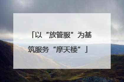 以“放管服”为基筑服务“摩天楼”