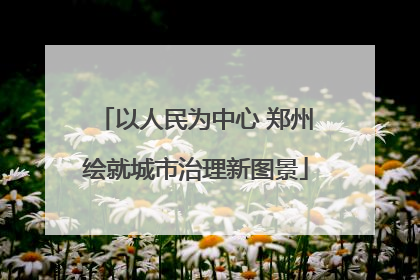 以人民为中心 郑州绘就城市治理新图景