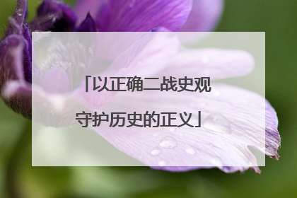 以正确二战史观守护历史的正义