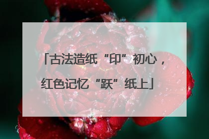 古法造纸“印”初心，红色记忆“跃”纸上
