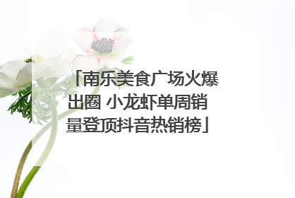 南乐美食广场火爆出圈 小龙虾单周销量登顶抖音热销榜