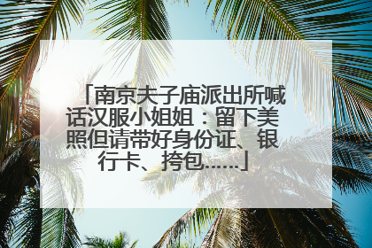 南京夫子庙派出所喊话汉服小姐姐：留下美照但请带好身份证、银行卡、挎包……