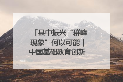 县中振兴“群峰现象”何以可能｜中国基础教育创新案例深度观察⑤