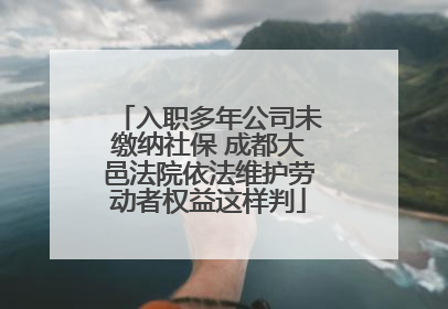 入职多年公司未缴纳社保 成都大邑法院依法维护劳动者权益这样判
