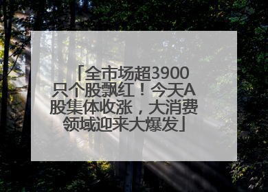 全市场超3900只个股飘红！今天A股集体收涨，大消费领域迎来大爆发