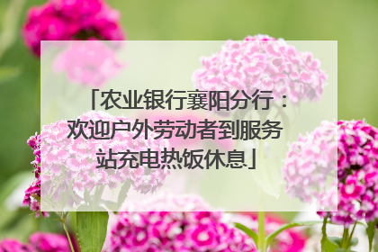 农业银行襄阳分行：欢迎户外劳动者到服务站充电热饭休息