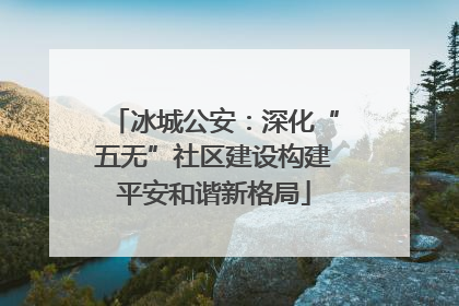 冰城公安：深化“五无”社区建设构建平安和谐新格局