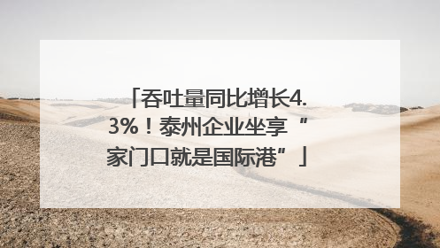 吞吐量同比增长4.3%！泰州企业坐享“家门口就是国际港”