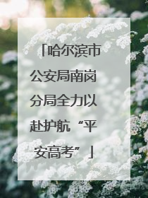 哈尔滨市公安局南岗分局全力以赴护航“平安高考”