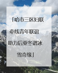 哈市三区妇联牵线青年联谊 助力后亚冬谱冰雪奇缘