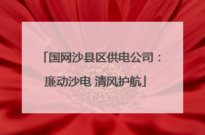 国网沙县区供电公司：廉动沙电 清风护航
