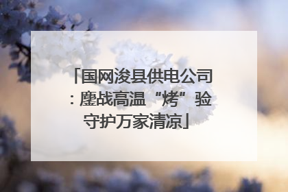 国网浚县供电公司：鏖战高温“烤”验 守护万家清凉