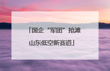 国企“军团”抢滩山东低空新赛道