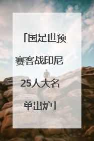 国足世预赛客战印尼25人大名单出炉