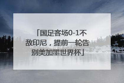 国足客场0-1不敌印尼，提前一轮告别美加墨世界杯