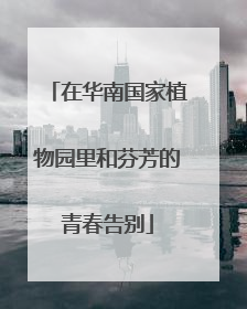在华南国家植物园里和芬芳的青春告别