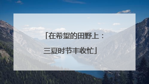 在希望的田野上：三夏时节丰收忙