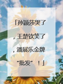 孙颖莎哭了，王楚钦笑了，潘展乐金牌“批发”！