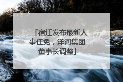 宿迁发布最新人事任免，洋河集团董事长调整