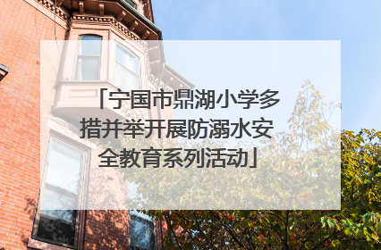 宁国市鼎湖小学多措并举开展防溺水安全教育系列活动
