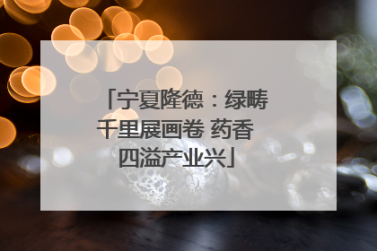 宁夏隆德：绿畴千里展画卷 药香四溢产业兴