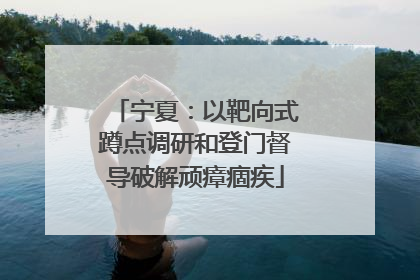 宁夏：以靶向式蹲点调研和登门督导破解顽瘴痼疾