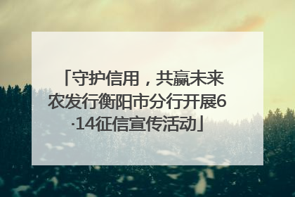 守护信用，共赢未来 农发行衡阳市分行开展6·14征信宣传活动