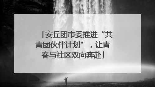安丘团市委推进“共青团伙伴计划”，让青春与社区双向奔赴