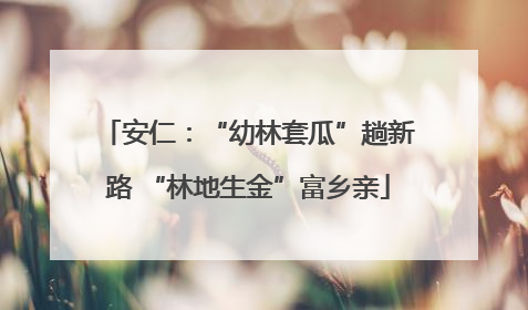 安仁：“幼林套瓜”趟新路 “林地生金”富乡亲