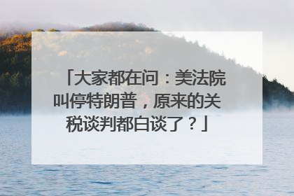 大家都在问：美法院叫停特朗普，原来的关税谈判都白谈了？