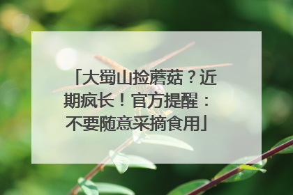 大蜀山捡蘑菇？近期疯长！官方提醒：不要随意采摘食用
