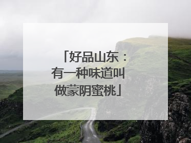 好品山东：有一种味道叫做蒙阴蜜桃