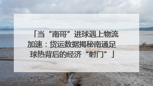 当“南哥”进球遇上物流加速：货运数据揭秘南通足球热背后的经济“射门”