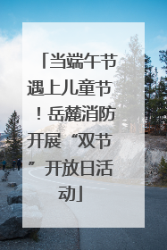 当端午节遇上儿童节！岳麓消防开展“双节”开放日活动
