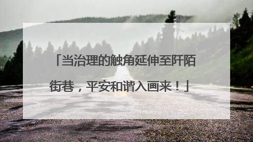 当治理的触角延伸至阡陌街巷，平安和谐入画来！