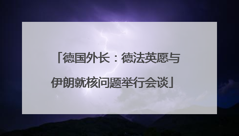 德国外长：德法英愿与伊朗就核问题举行会谈
