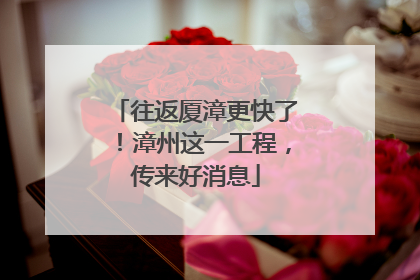 往返厦漳更快了！漳州这一工程，传来好消息