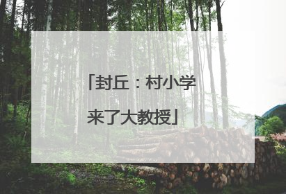 封丘：村小学来了大教授