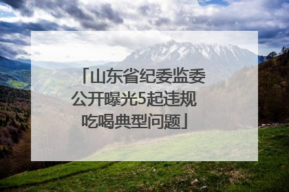 山东省纪委监委公开曝光5起违规吃喝典型问题