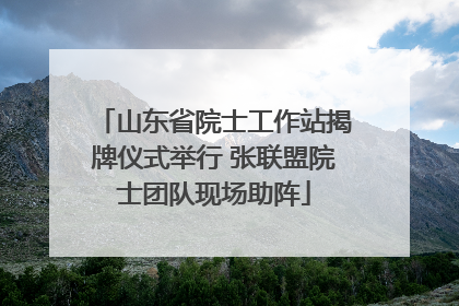 山东省院士工作站揭牌仪式举行 张联盟院士团队现场助阵