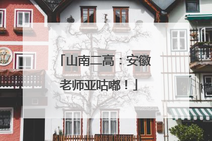 山南二高：安徽老师亚咕嘟！