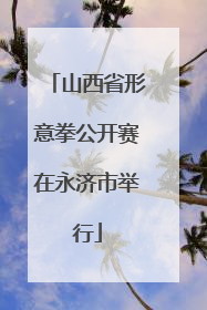山西省形意拳公开赛在永济市举行