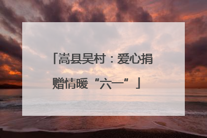 嵩县吴村：爱心捐赠情暖“六一”