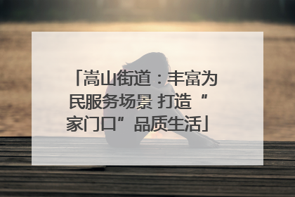 嵩山街道：丰富为民服务场景 打造“家门口”品质生活