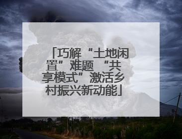 巧解“土地闲置”难题 “共享模式”激活乡村振兴新动能