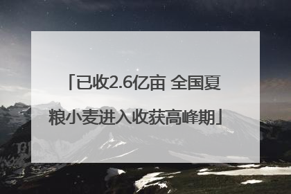 已收2.6亿亩 全国夏粮小麦进入收获高峰期