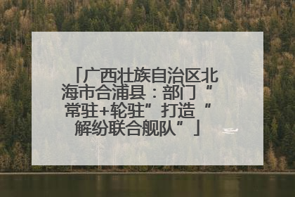 广西壮族自治区北海市合浦县：部门“常驻+轮驻”打造“解纷联合舰队”
