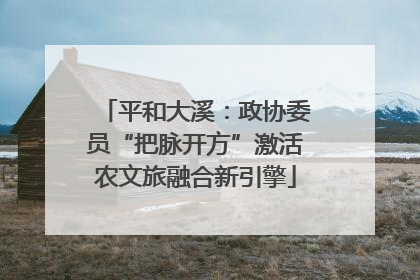 平和大溪：政协委员“把脉开方”激活农文旅融合新引擎
