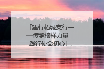 建行柘城支行——传承榜样力量 践行使命初心